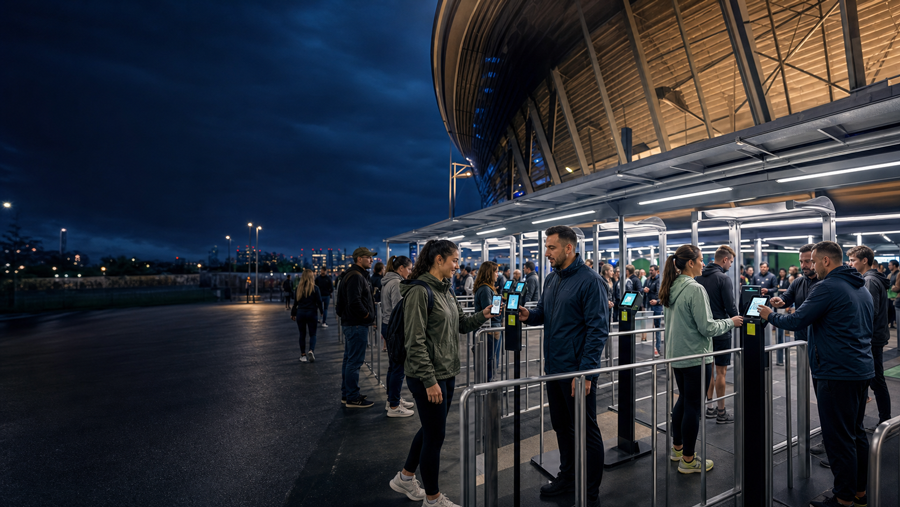 Sports event accreditation checkpoint
